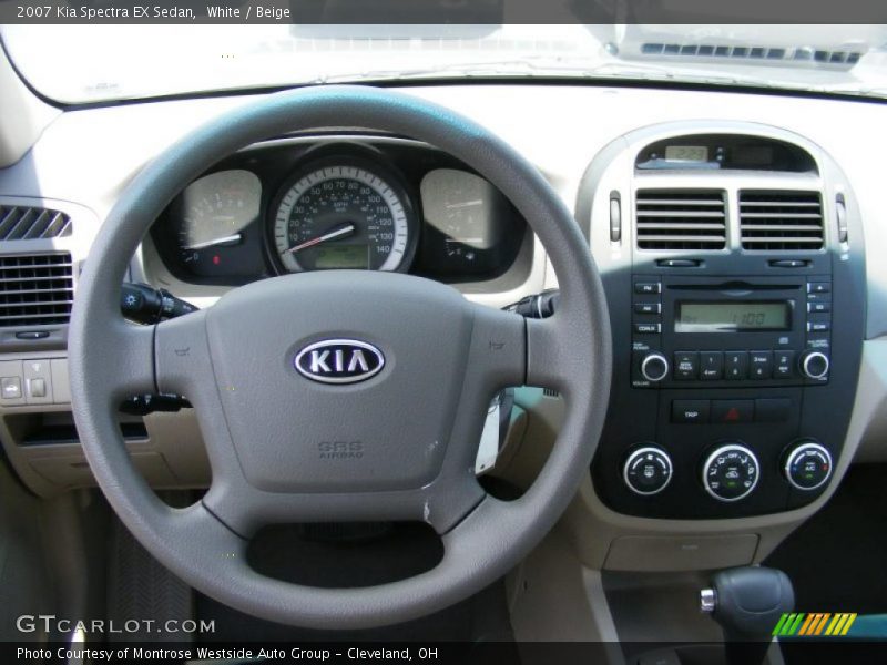 White / Beige 2007 Kia Spectra EX Sedan