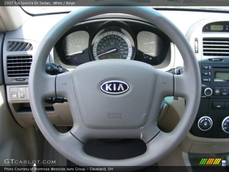White / Beige 2007 Kia Spectra EX Sedan
