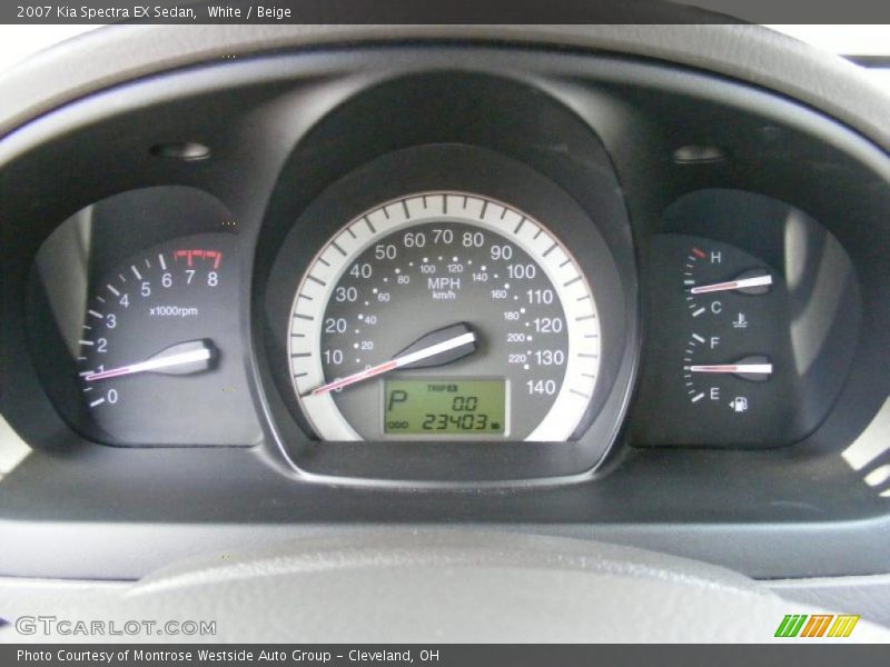 White / Beige 2007 Kia Spectra EX Sedan