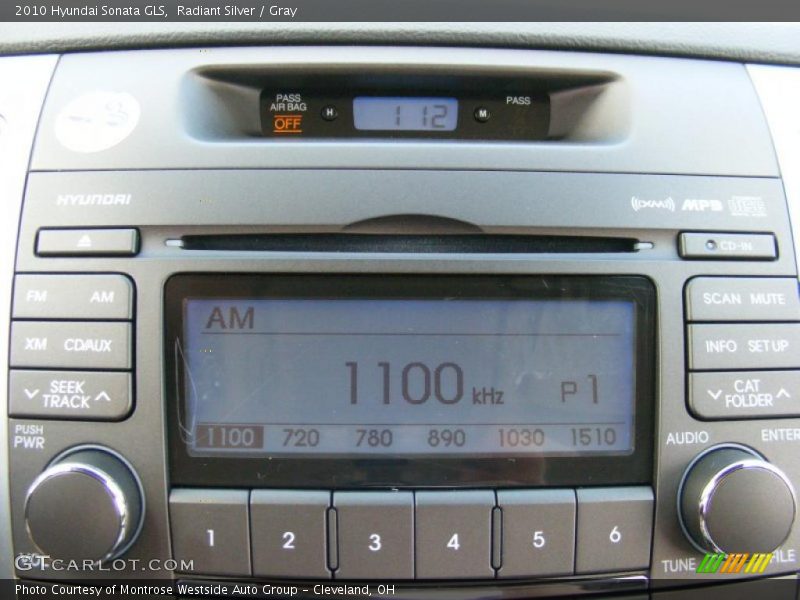Radiant Silver / Gray 2010 Hyundai Sonata GLS