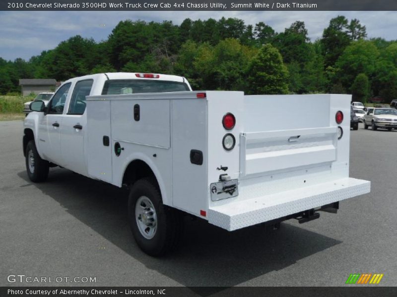 Summit White / Dark Titanium 2010 Chevrolet Silverado 3500HD Work Truck Crew Cab 4x4 Chassis Utility