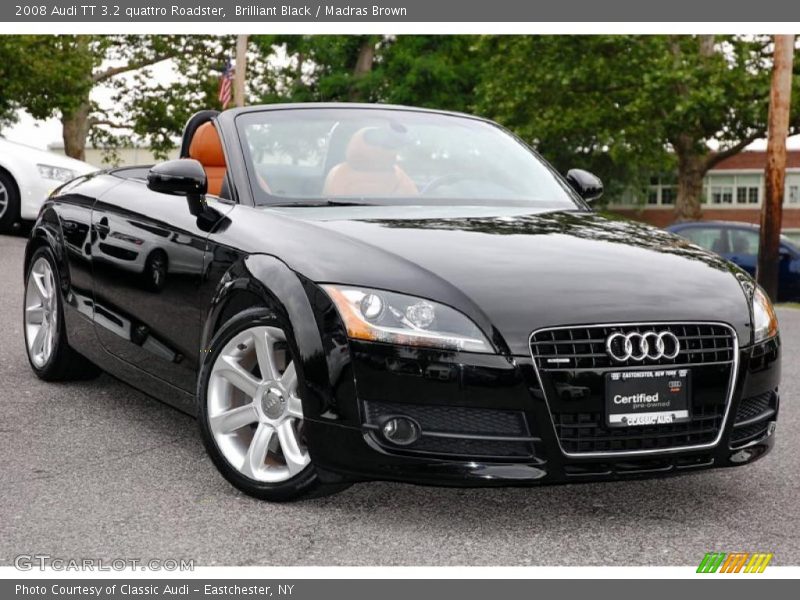 Brilliant Black / Madras Brown 2008 Audi TT 3.2 quattro Roadster