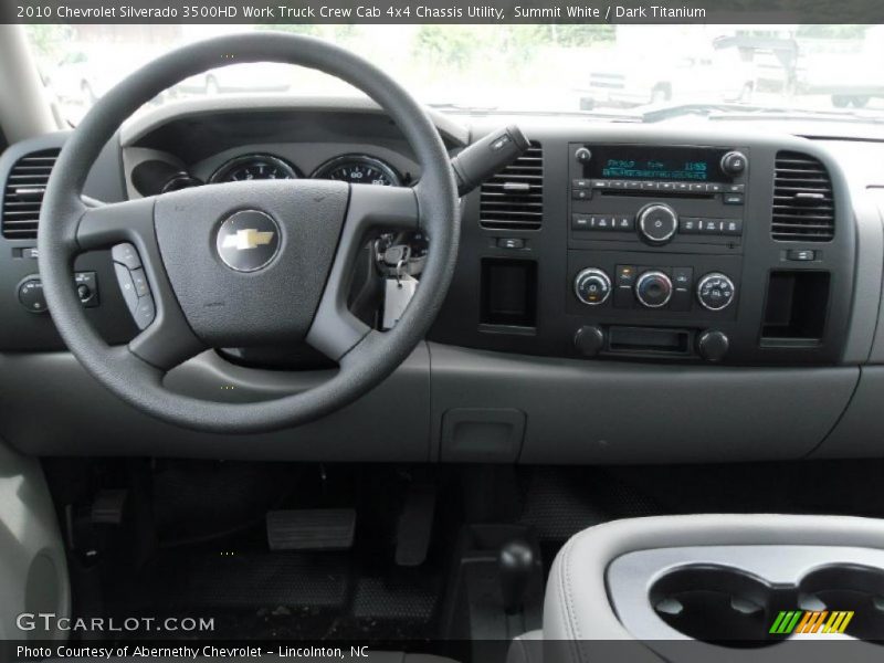 Summit White / Dark Titanium 2010 Chevrolet Silverado 3500HD Work Truck Crew Cab 4x4 Chassis Utility