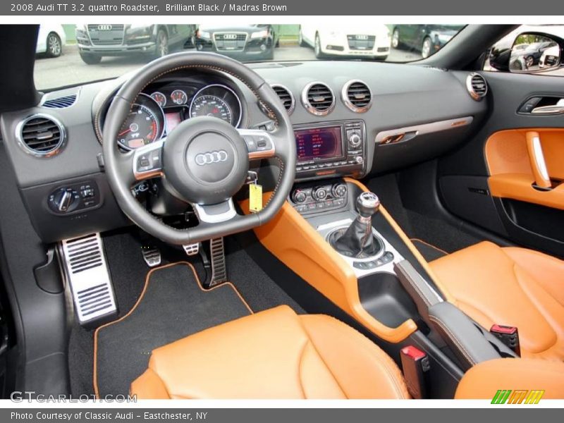 Brilliant Black / Madras Brown 2008 Audi TT 3.2 quattro Roadster