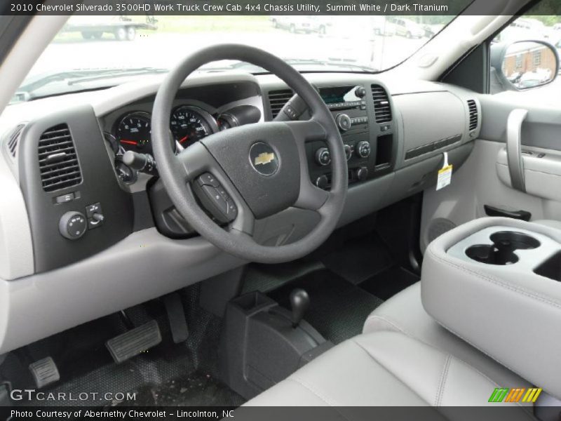 Summit White / Dark Titanium 2010 Chevrolet Silverado 3500HD Work Truck Crew Cab 4x4 Chassis Utility