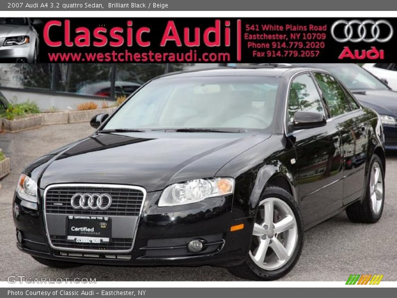 Brilliant Black / Beige 2007 Audi A4 3.2 quattro Sedan