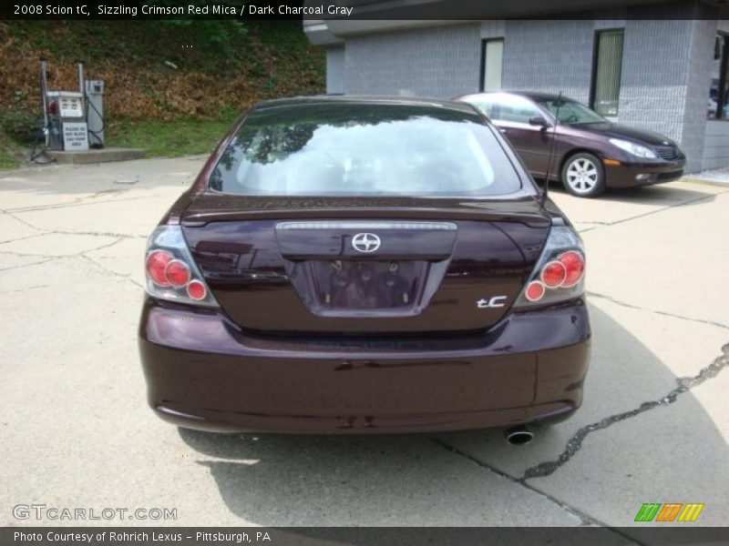 Sizzling Crimson Red Mica / Dark Charcoal Gray 2008 Scion tC