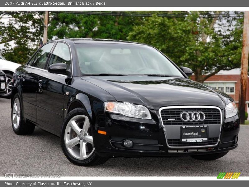 Brilliant Black / Beige 2007 Audi A4 3.2 quattro Sedan