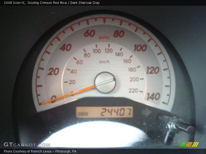 Sizzling Crimson Red Mica / Dark Charcoal Gray 2008 Scion tC