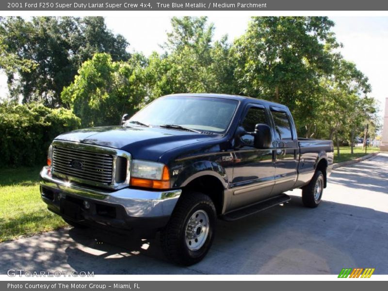 True Blue Metallic / Medium Parchment 2001 Ford F250 Super Duty Lariat Super Crew 4x4