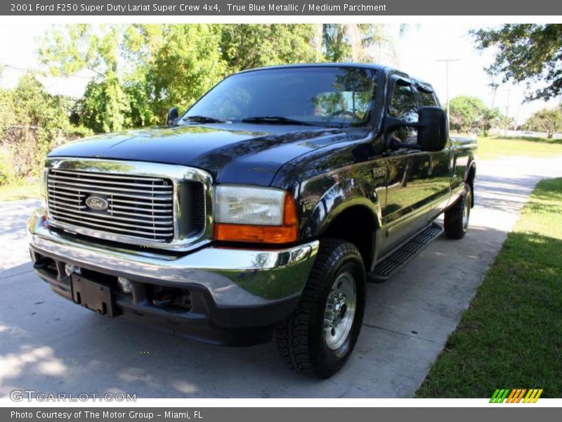 True Blue Metallic / Medium Parchment 2001 Ford F250 Super Duty Lariat Super Crew 4x4