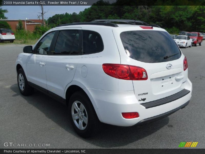 Powder White Pearl / Gray 2009 Hyundai Santa Fe GLS