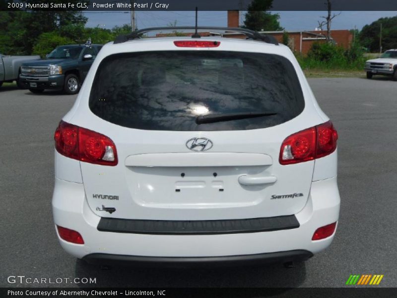 Powder White Pearl / Gray 2009 Hyundai Santa Fe GLS