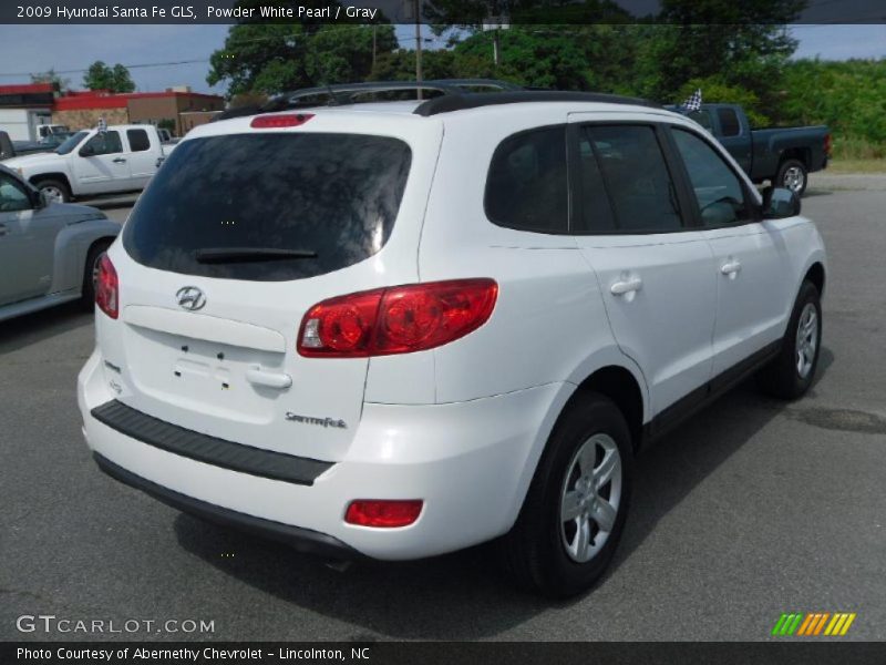 Powder White Pearl / Gray 2009 Hyundai Santa Fe GLS