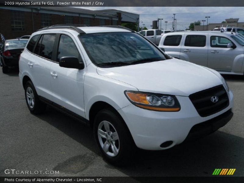 Powder White Pearl / Gray 2009 Hyundai Santa Fe GLS