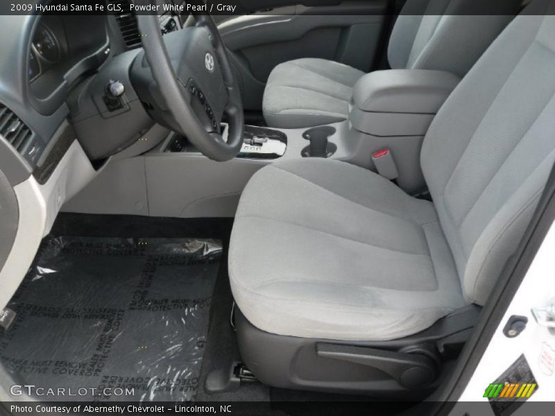 Powder White Pearl / Gray 2009 Hyundai Santa Fe GLS