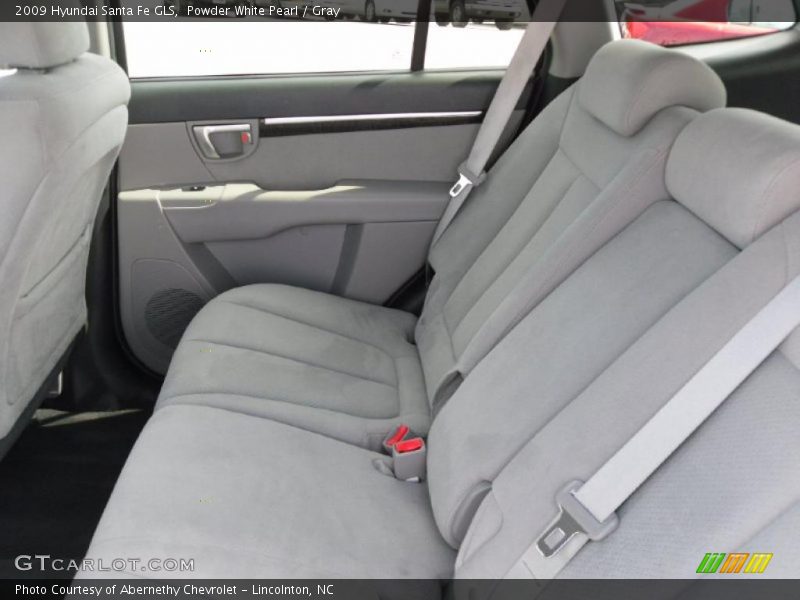 Powder White Pearl / Gray 2009 Hyundai Santa Fe GLS