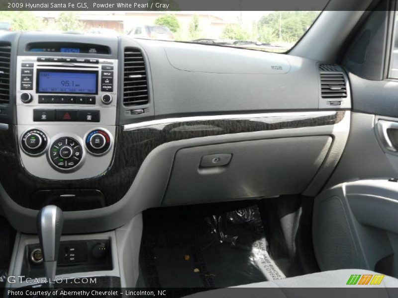 Powder White Pearl / Gray 2009 Hyundai Santa Fe GLS