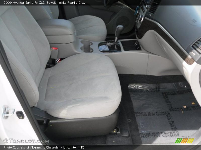 Powder White Pearl / Gray 2009 Hyundai Santa Fe GLS