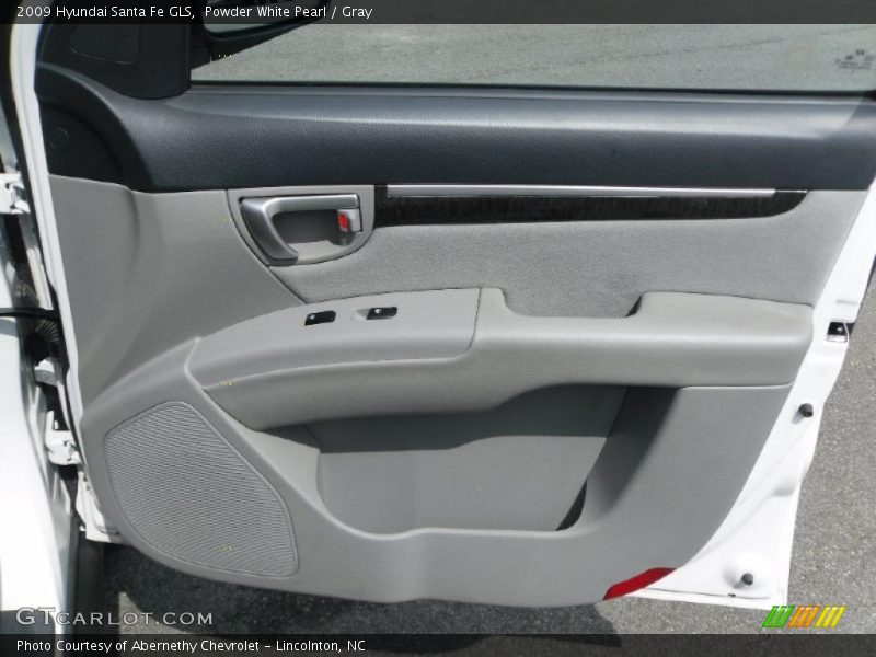 Powder White Pearl / Gray 2009 Hyundai Santa Fe GLS