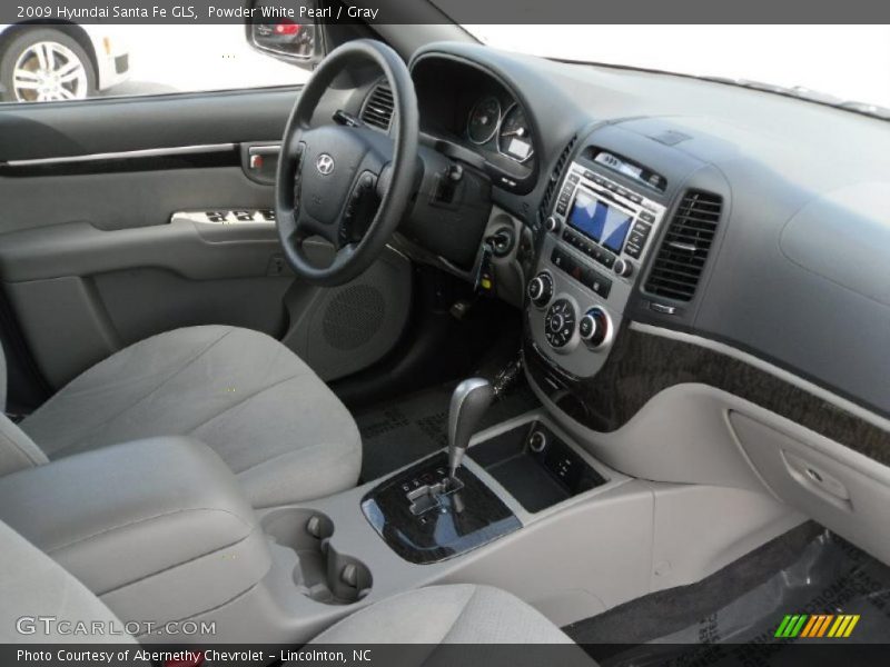 Powder White Pearl / Gray 2009 Hyundai Santa Fe GLS
