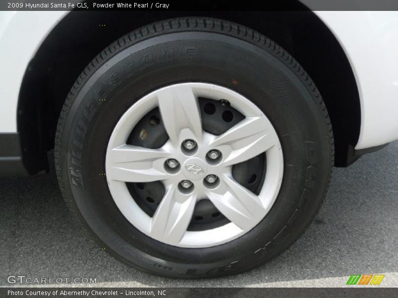 Powder White Pearl / Gray 2009 Hyundai Santa Fe GLS