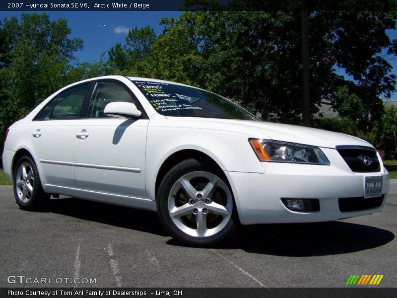 Arctic White / Beige 2007 Hyundai Sonata SE V6