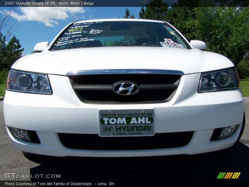 Arctic White / Beige 2007 Hyundai Sonata SE V6