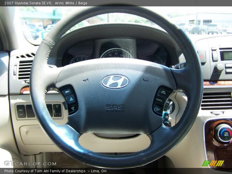 Arctic White / Beige 2007 Hyundai Sonata SE V6