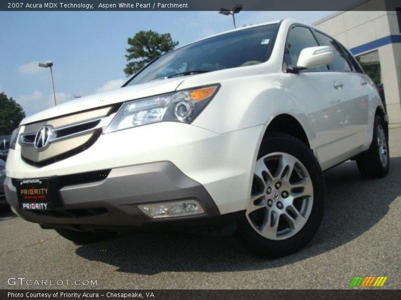Aspen White Pearl / Parchment 2007 Acura MDX Technology