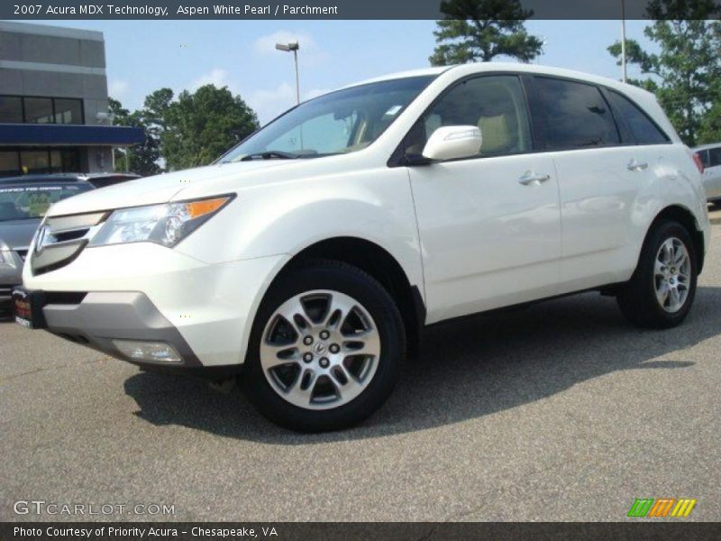 Aspen White Pearl / Parchment 2007 Acura MDX Technology