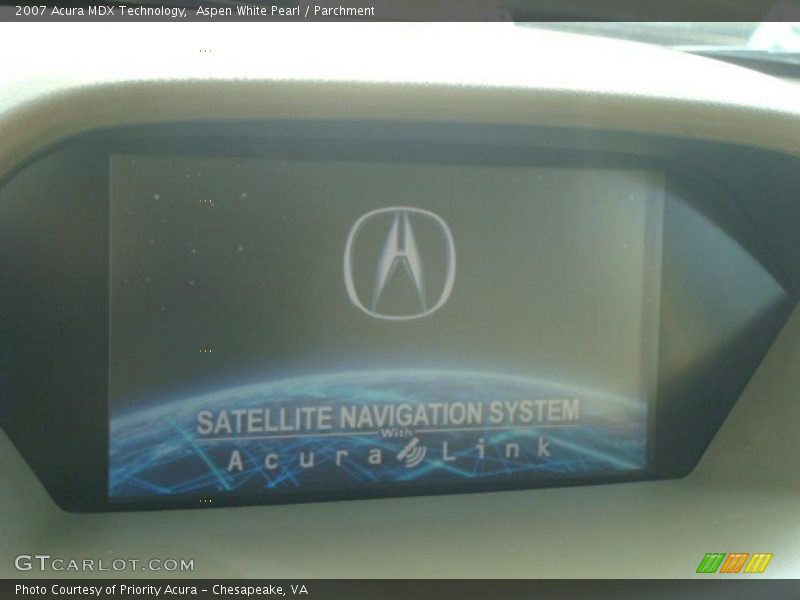 Aspen White Pearl / Parchment 2007 Acura MDX Technology