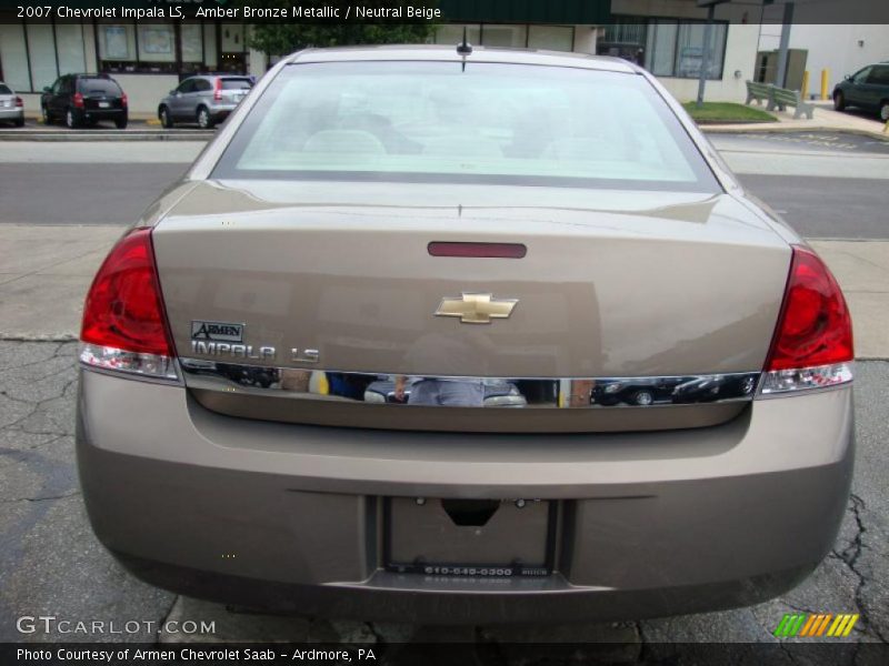 Amber Bronze Metallic / Neutral Beige 2007 Chevrolet Impala LS