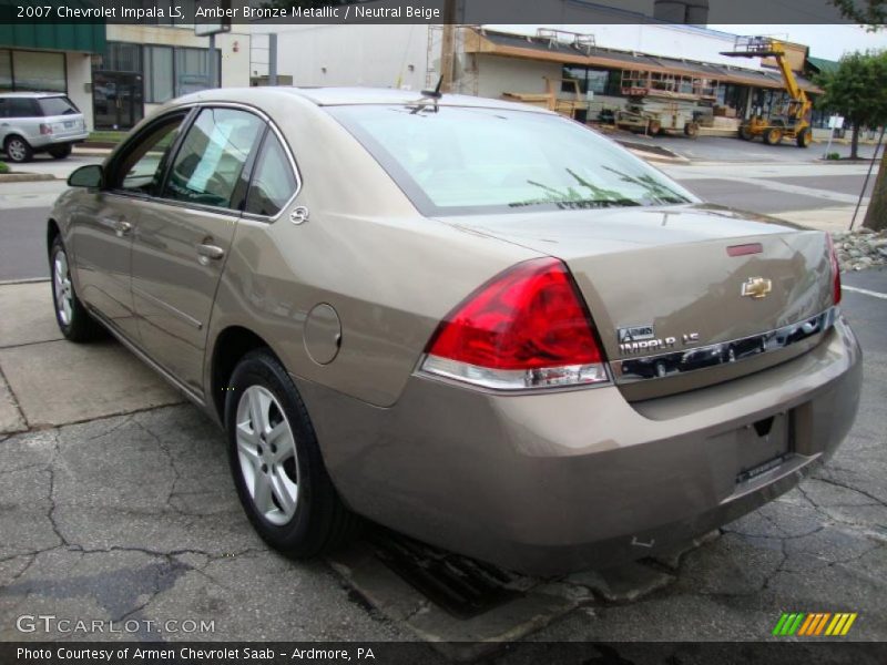 Amber Bronze Metallic / Neutral Beige 2007 Chevrolet Impala LS