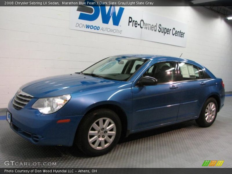 Marathon Blue Pearl / Dark Slate Gray/Light Slate Gray 2008 Chrysler Sebring LX Sedan