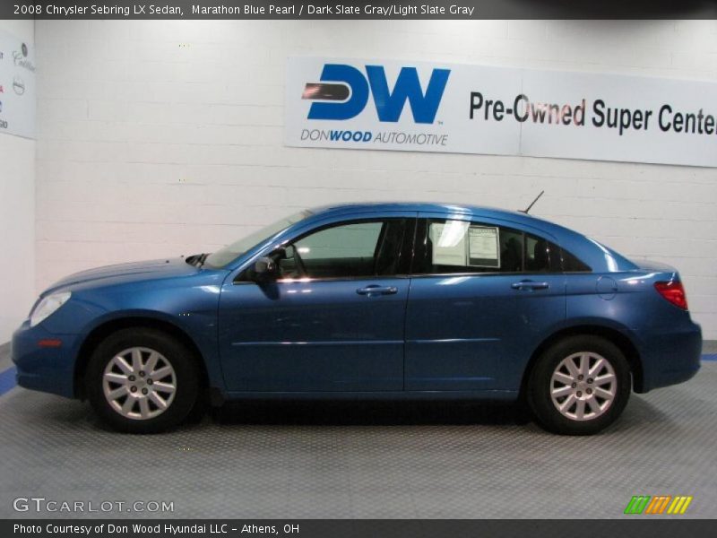Marathon Blue Pearl / Dark Slate Gray/Light Slate Gray 2008 Chrysler Sebring LX Sedan
