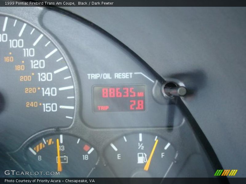 Black / Dark Pewter 1999 Pontiac Firebird Trans Am Coupe