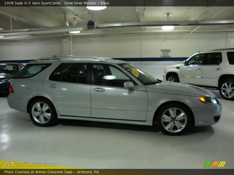 Snow Silver Metallic / Black 2008 Saab 9-5 Aero SportCombi