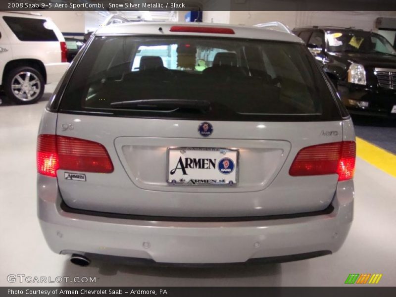 Snow Silver Metallic / Black 2008 Saab 9-5 Aero SportCombi