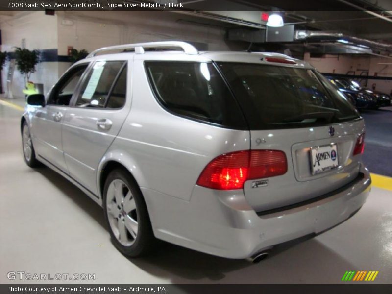 Snow Silver Metallic / Black 2008 Saab 9-5 Aero SportCombi