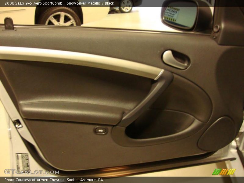 Snow Silver Metallic / Black 2008 Saab 9-5 Aero SportCombi