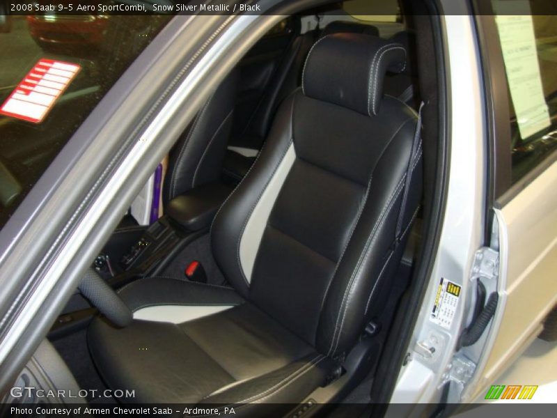 Snow Silver Metallic / Black 2008 Saab 9-5 Aero SportCombi