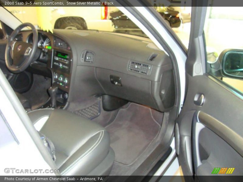 Snow Silver Metallic / Black 2008 Saab 9-5 Aero SportCombi