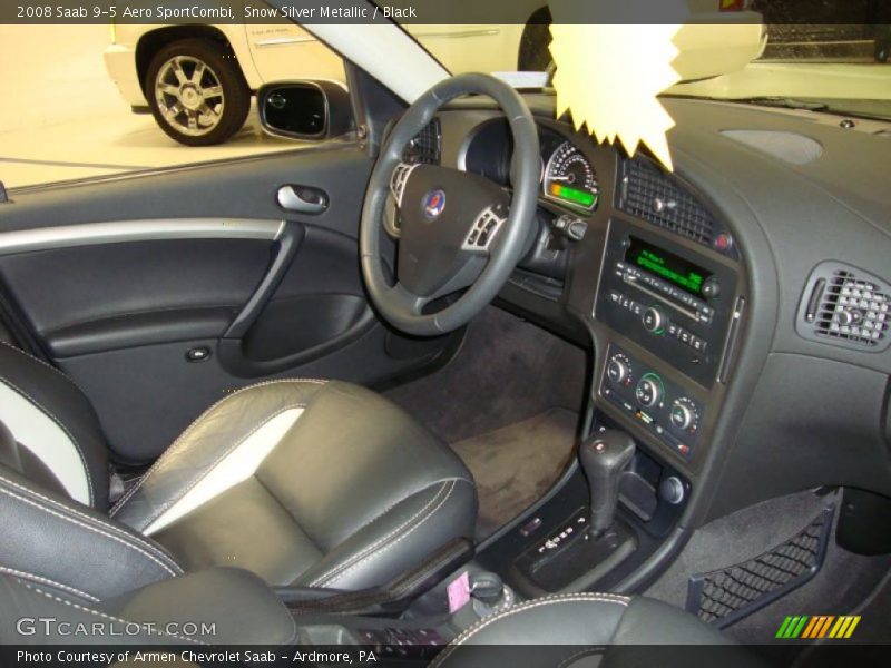Snow Silver Metallic / Black 2008 Saab 9-5 Aero SportCombi