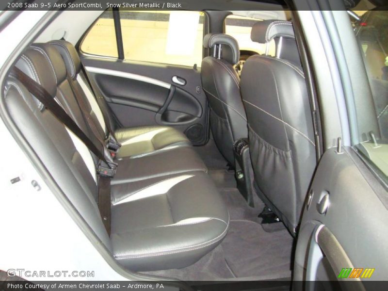 Snow Silver Metallic / Black 2008 Saab 9-5 Aero SportCombi