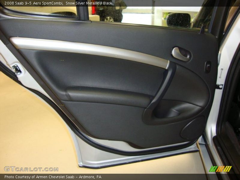 Snow Silver Metallic / Black 2008 Saab 9-5 Aero SportCombi