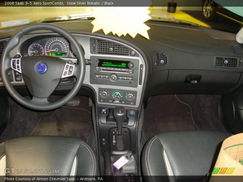 Snow Silver Metallic / Black 2008 Saab 9-5 Aero SportCombi