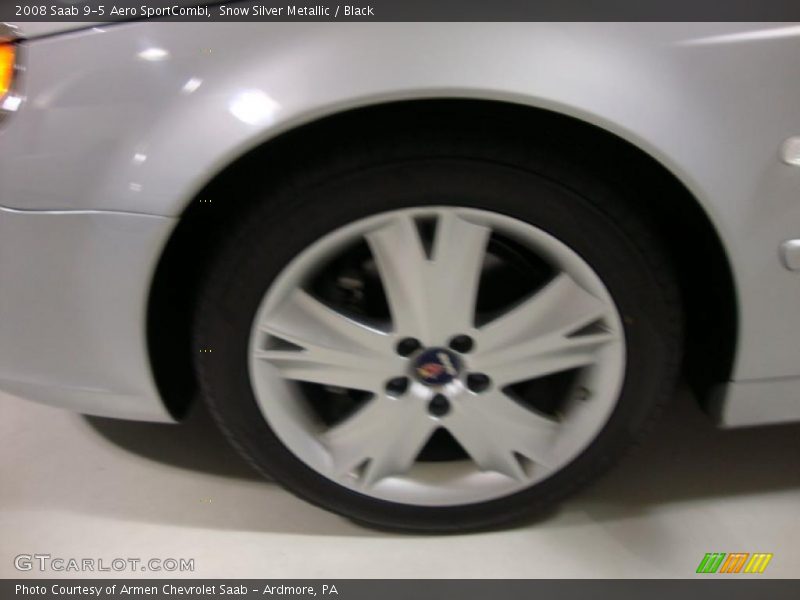 Snow Silver Metallic / Black 2008 Saab 9-5 Aero SportCombi