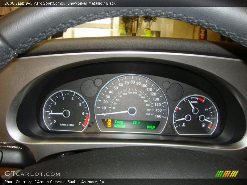 Snow Silver Metallic / Black 2008 Saab 9-5 Aero SportCombi