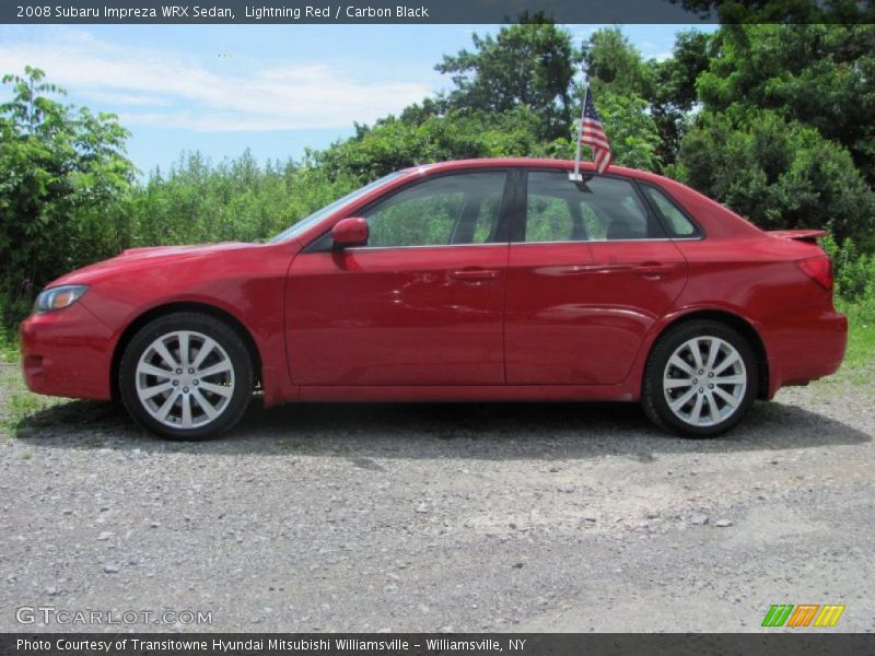 Lightning Red / Carbon Black 2008 Subaru Impreza WRX Sedan